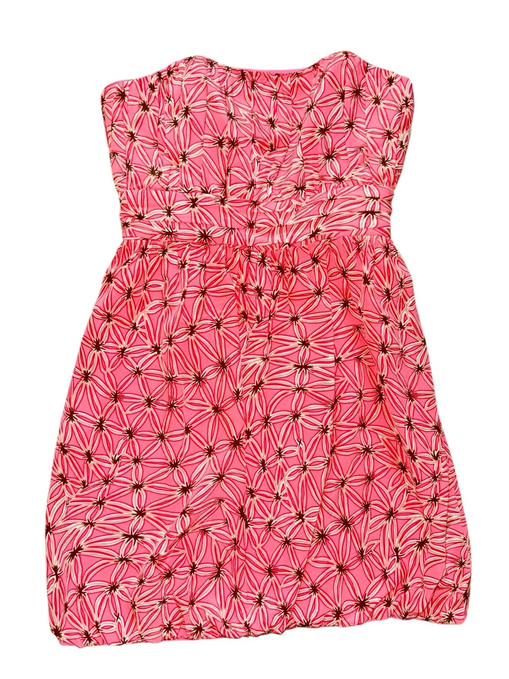 Milly of New York Strapless bubble hem Pink Floral Geometric Print Dress